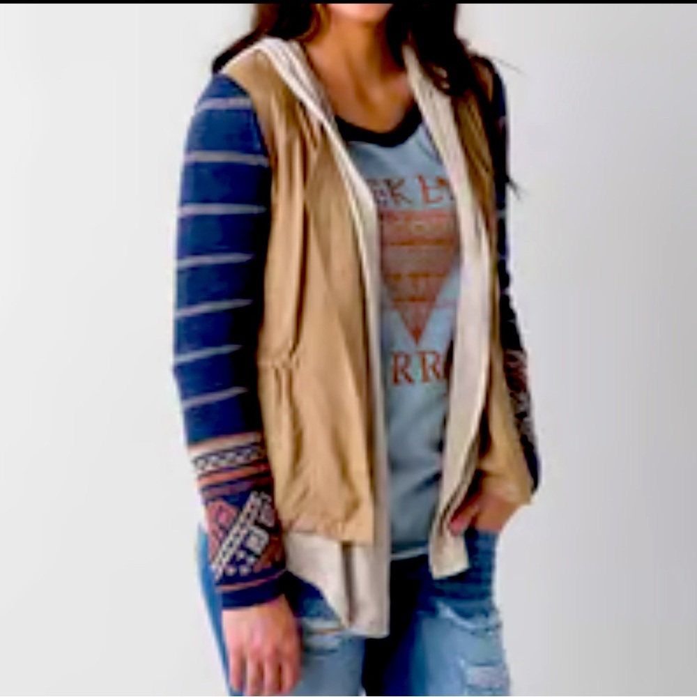 BKE Cinch tie waist hooded jacket